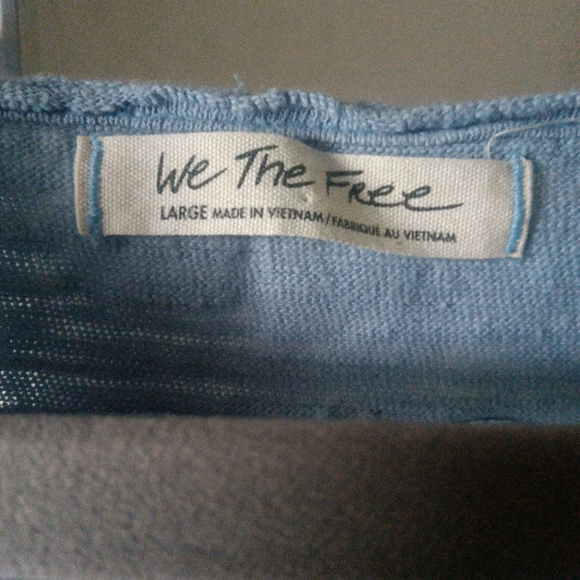 We The Free By Free People Light Blue Distressed Tank Top Casual Shirt - Picture 3 of 3